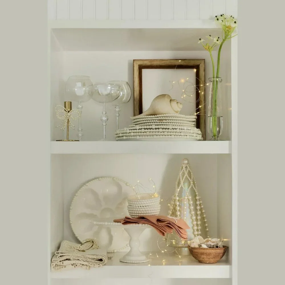 Anthropologie White Pearl-Edge Oyster Serving Platter